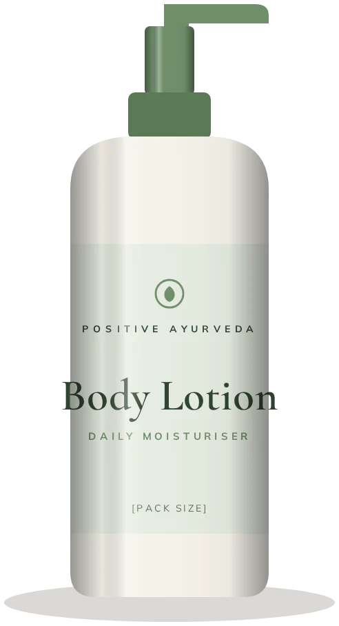 Positive Ayurveda Body Lotion — daily skin moisturiser by Positive Ayurveda (illustrative render)