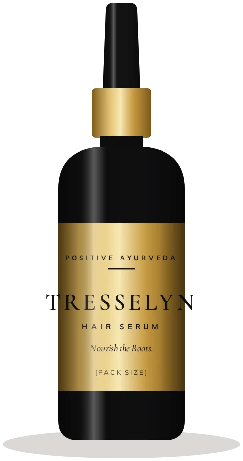 Tresselyn Hair Serum — ayurveda-inspired hair & scalp care by Positive Ayurveda (illustrative render)